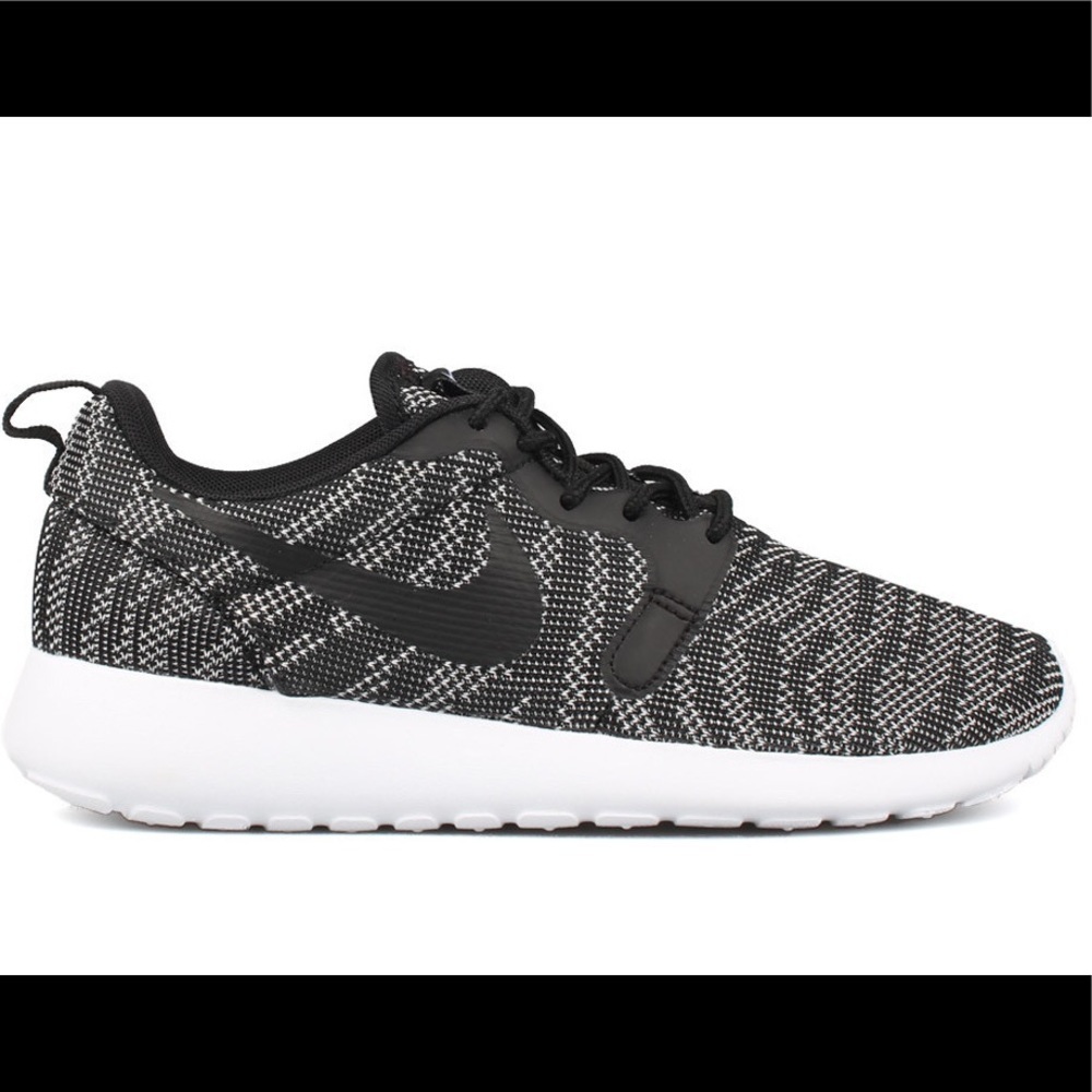 Nike Roshe Run Jacquard Obsidian Black/White sz. 9 - Picture 2 of 9